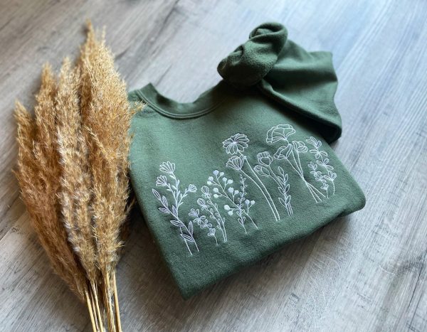 Wildflowers Embroidered Crewneck