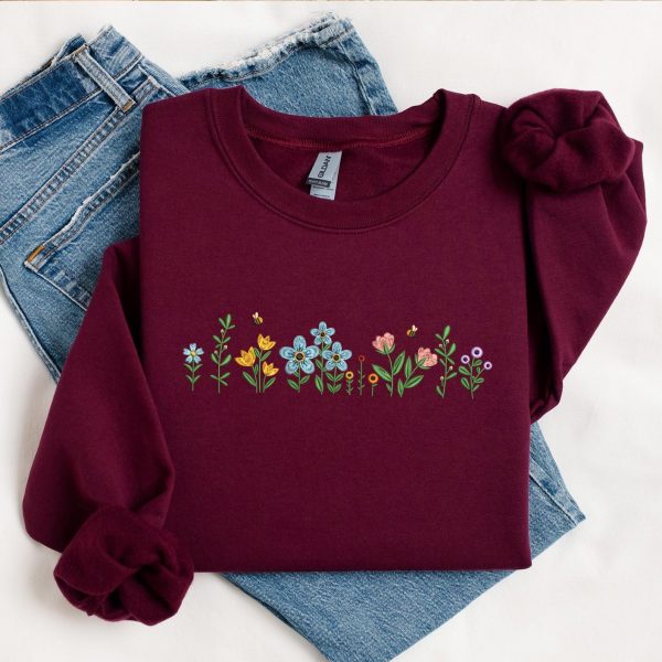 Embroidered Wildflower Sweatshirt - Image 2