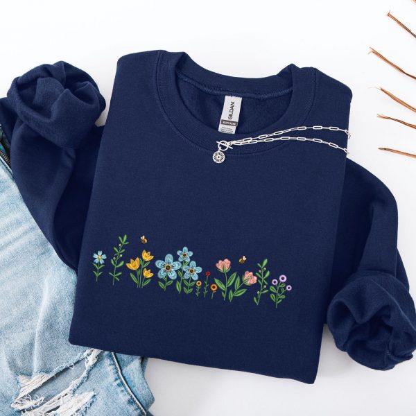 Embroidered Wildflower Sweatshirt