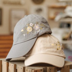 Soft Floral Embroidered Hat