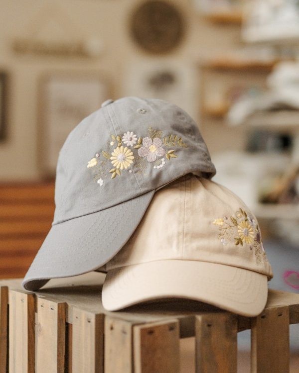 Soft Floral Embroidered Hat