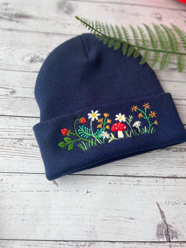 Hand Embroidered Beanie - Image 2