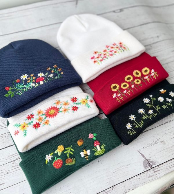 Hand Embroidered Beanie