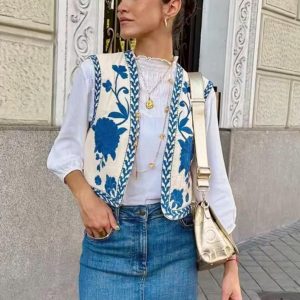 Boho Floral Embroidered Vest