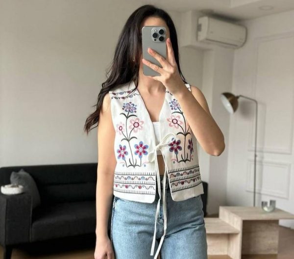 Embroidered Boho Vest - Image 3