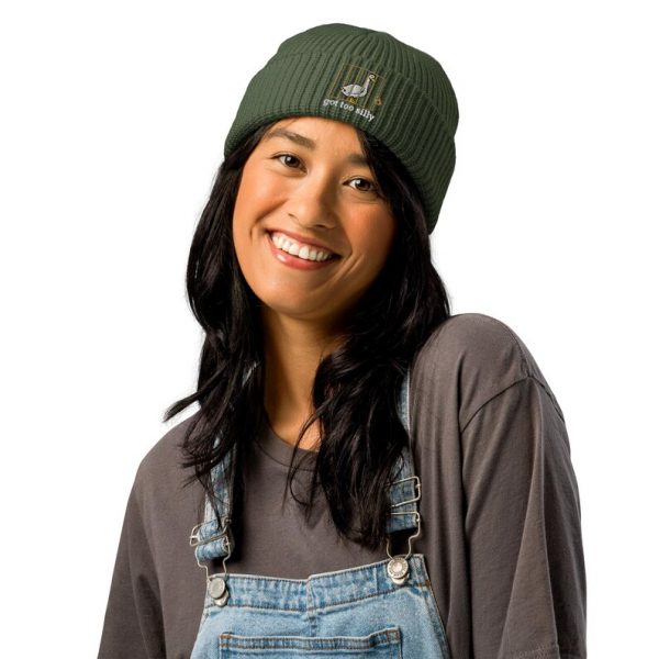 Embroidered Chickadee Bird Fisherman Beanie - Image 3
