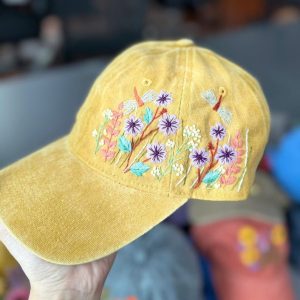 Dragonfly Hand Embroidery Washed Hat