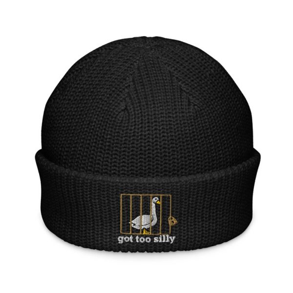 Embroidered Chickadee Bird Fisherman Beanie - Image 2